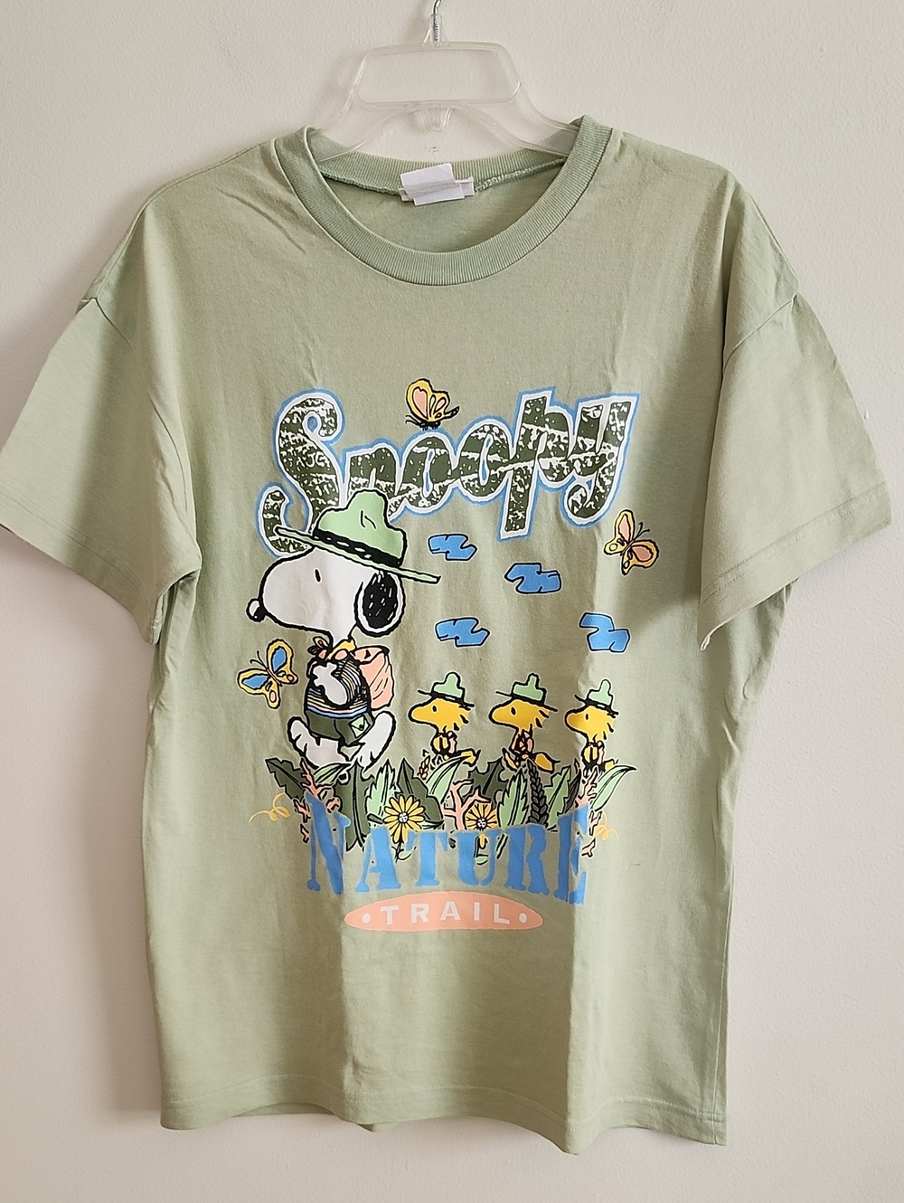 Peanuts Sage Green Snoopy Nature Trail Graphic Tee Vintage